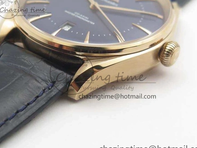 0414 Snug Seamaster Edizione Venezia RG Best Edition Blue Dial On Leather Strap A 8126
